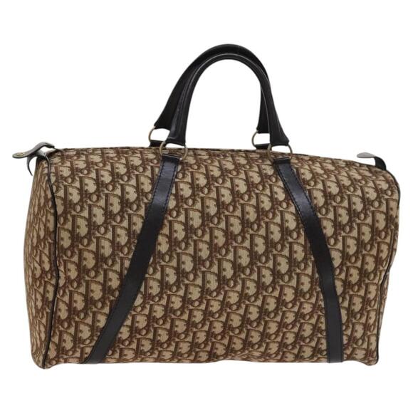 DIOR Trotter Canvas Boston Bag Brown - Picture 1 of 12